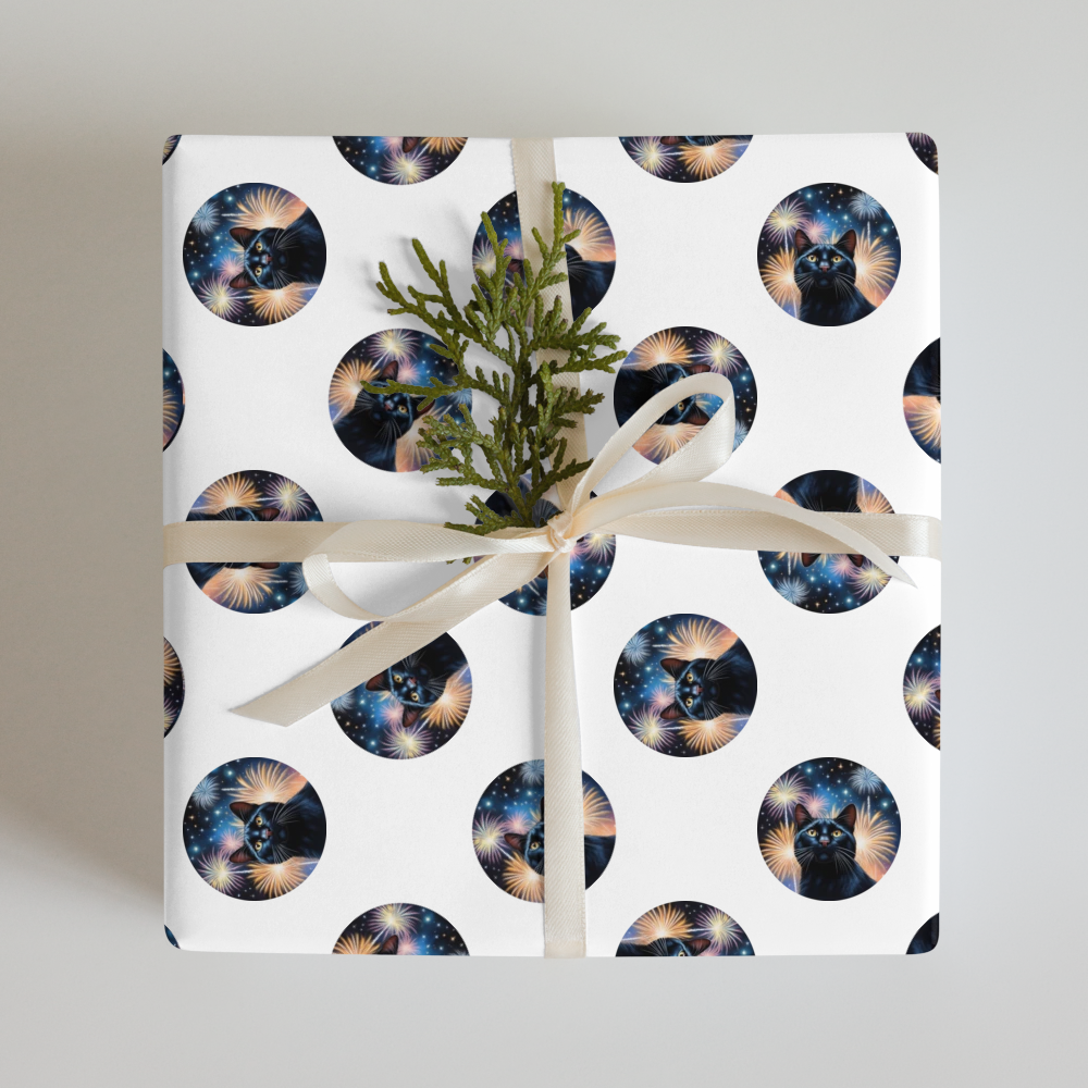 PugMug Custom Black Exotic Cat Wrapping Paper