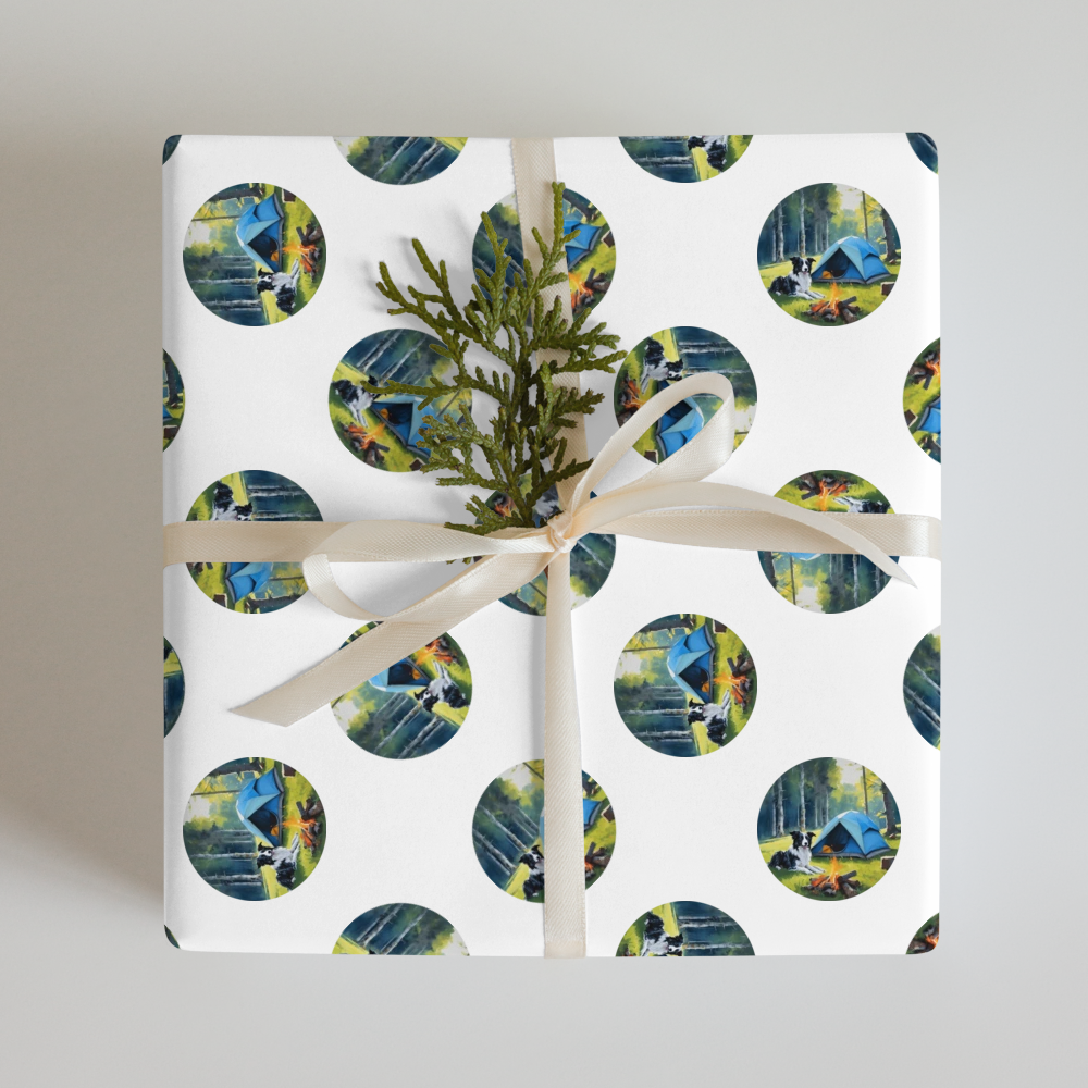 PugMug Custom Blue Merle Border Collie Wrapping Paper
