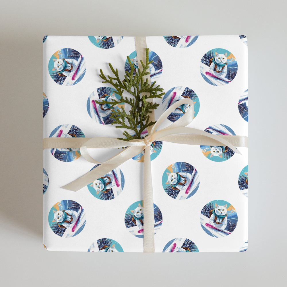 PugMug Custom White Companion Cat Wrapping Paper
