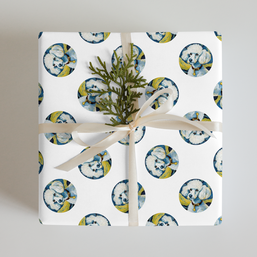 PugMug Custom White Poodle Wrapping Paper