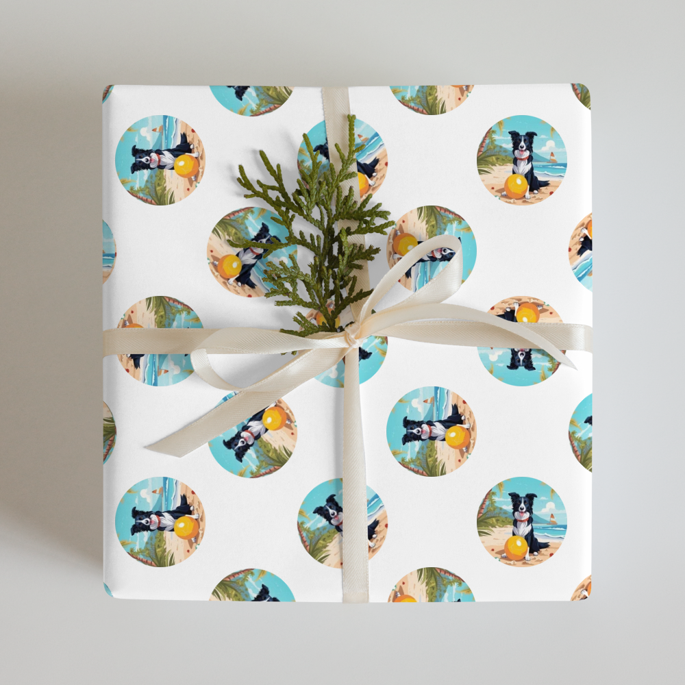 PugMug Custom Border Collie Wrapping Paper