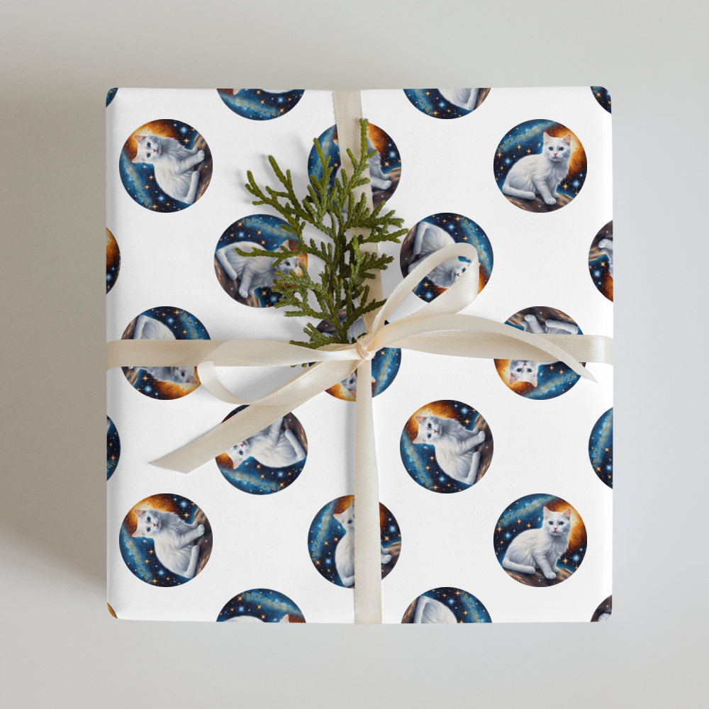 PugMug Custom White Companion Cat Wrapping Paper