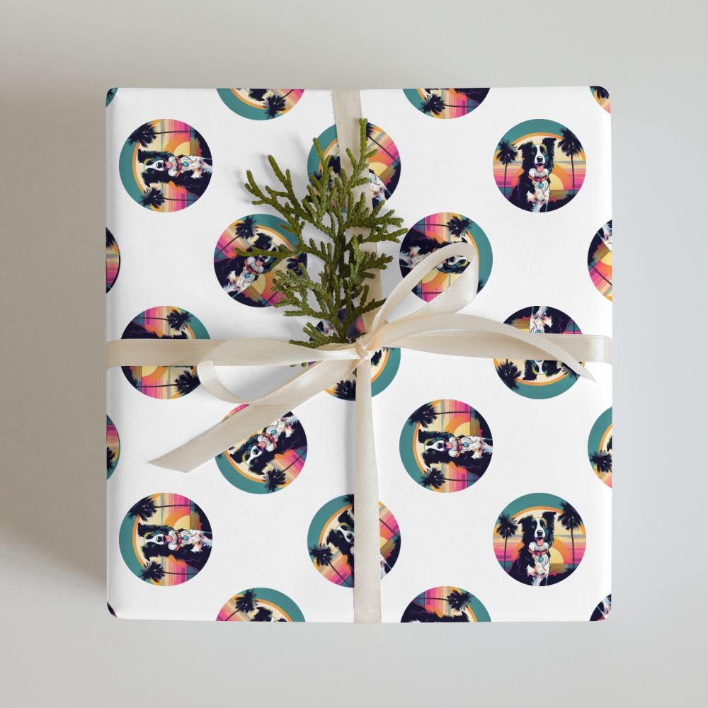 PugMug Custom Border Collie Wrapping Paper