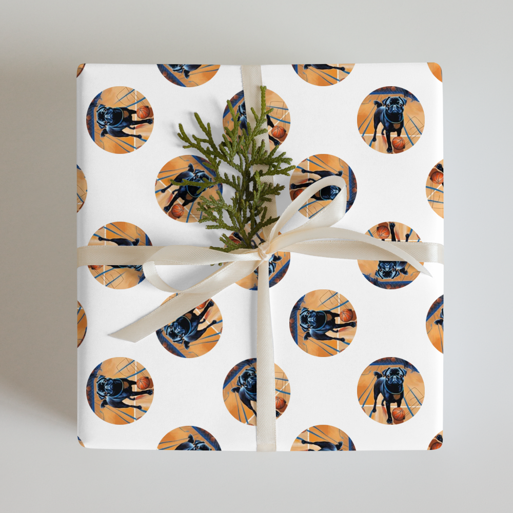 PugMug Custom Black Pug Wrapping Paper