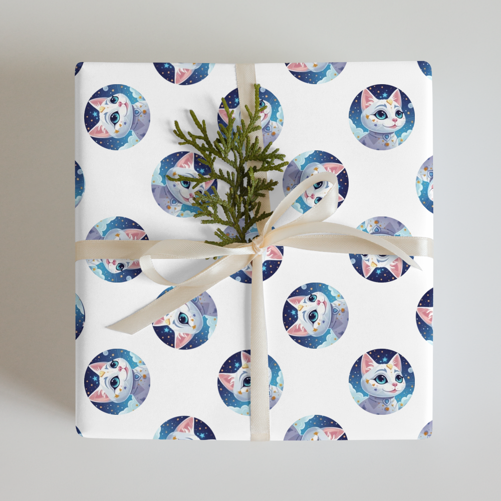 PugMug Custom White Companion Cat Wrapping Paper