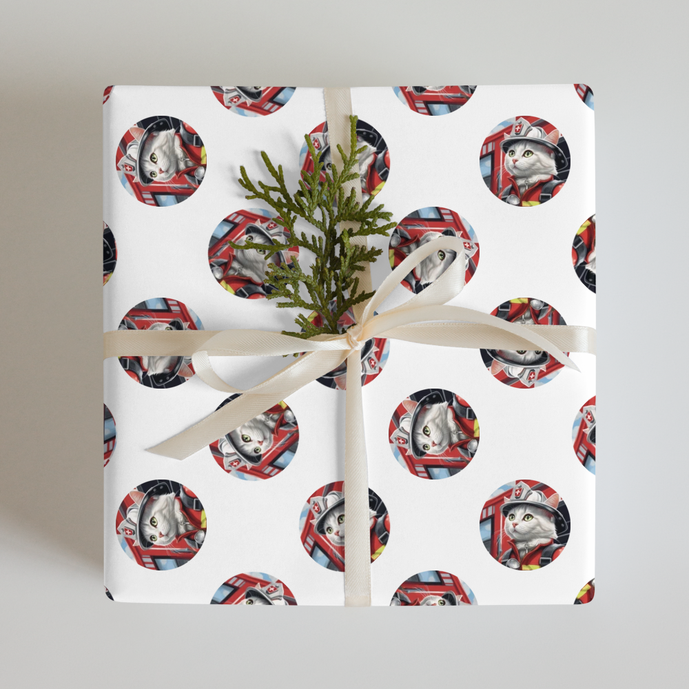 PugMug Custom White Companion Cat Wrapping Paper