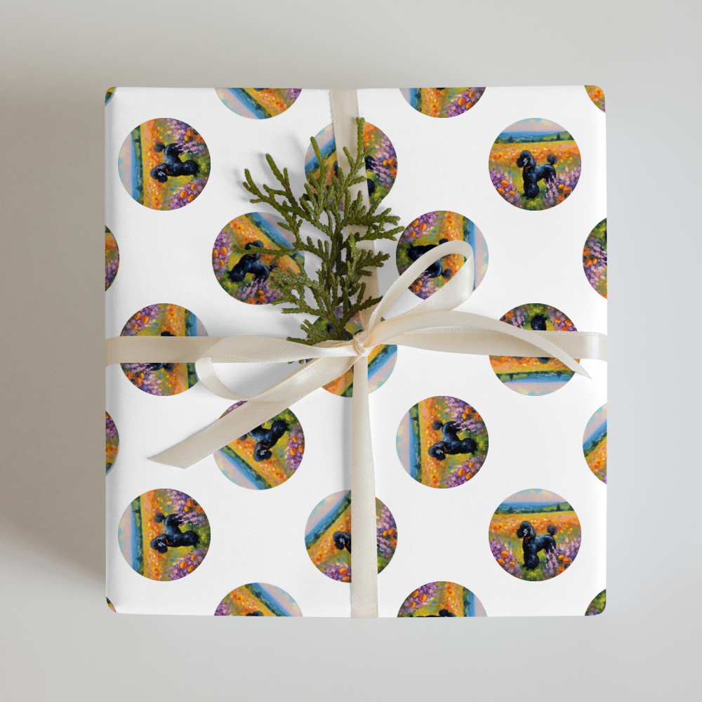 PugMug Custom Black Poodle Wrapping Paper