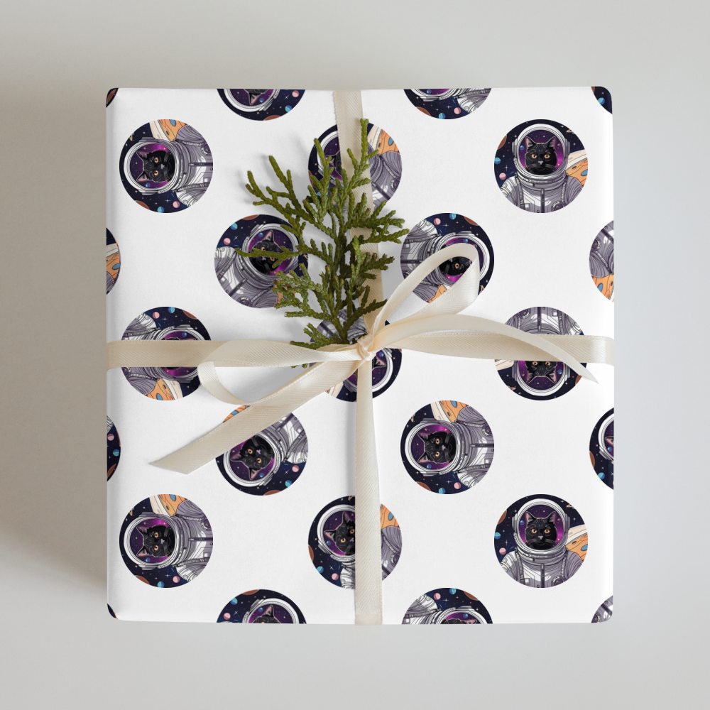 PugMug Custom Black Exotic Cat Wrapping Paper