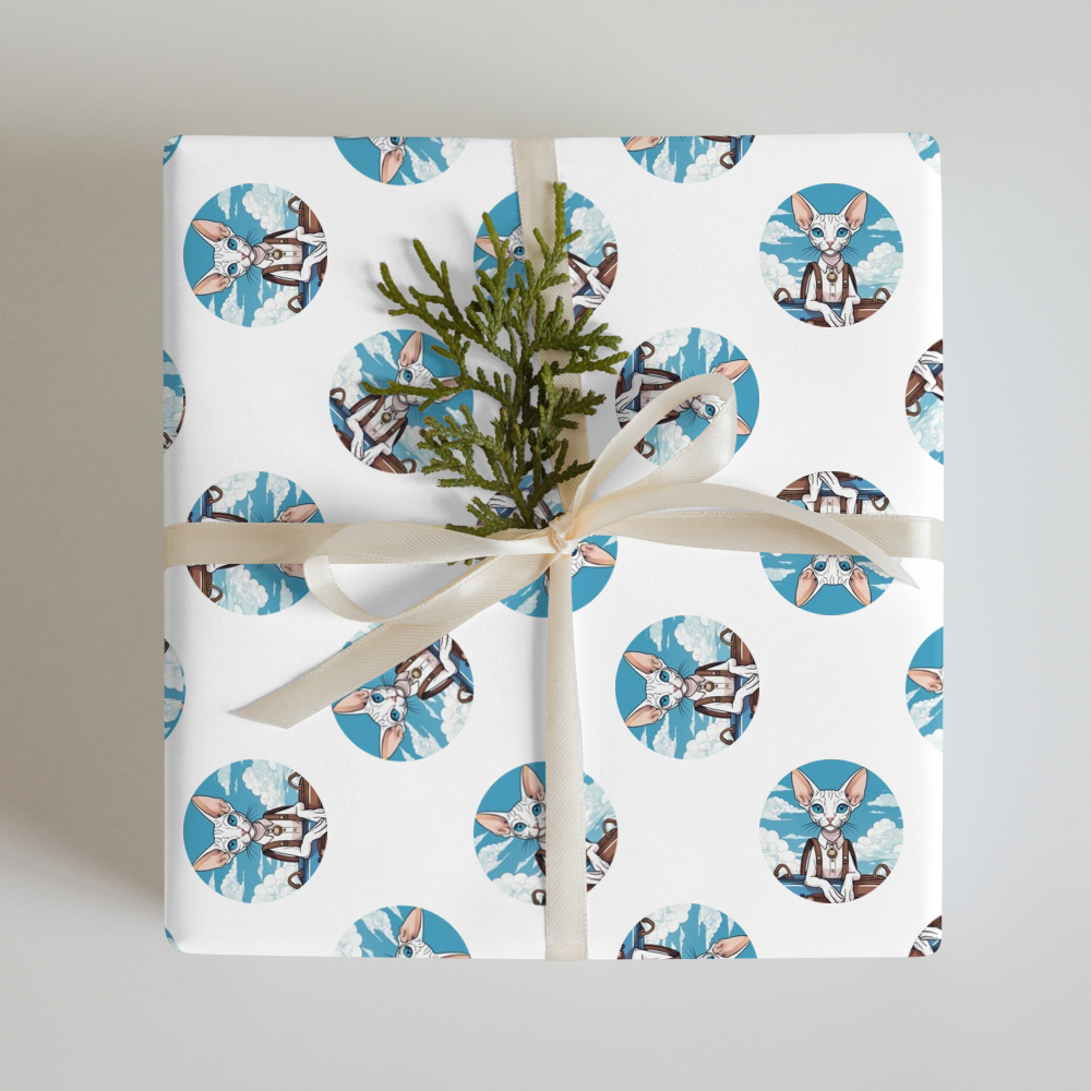 PugMug Custom White Sphynx Cat Wrapping Paper