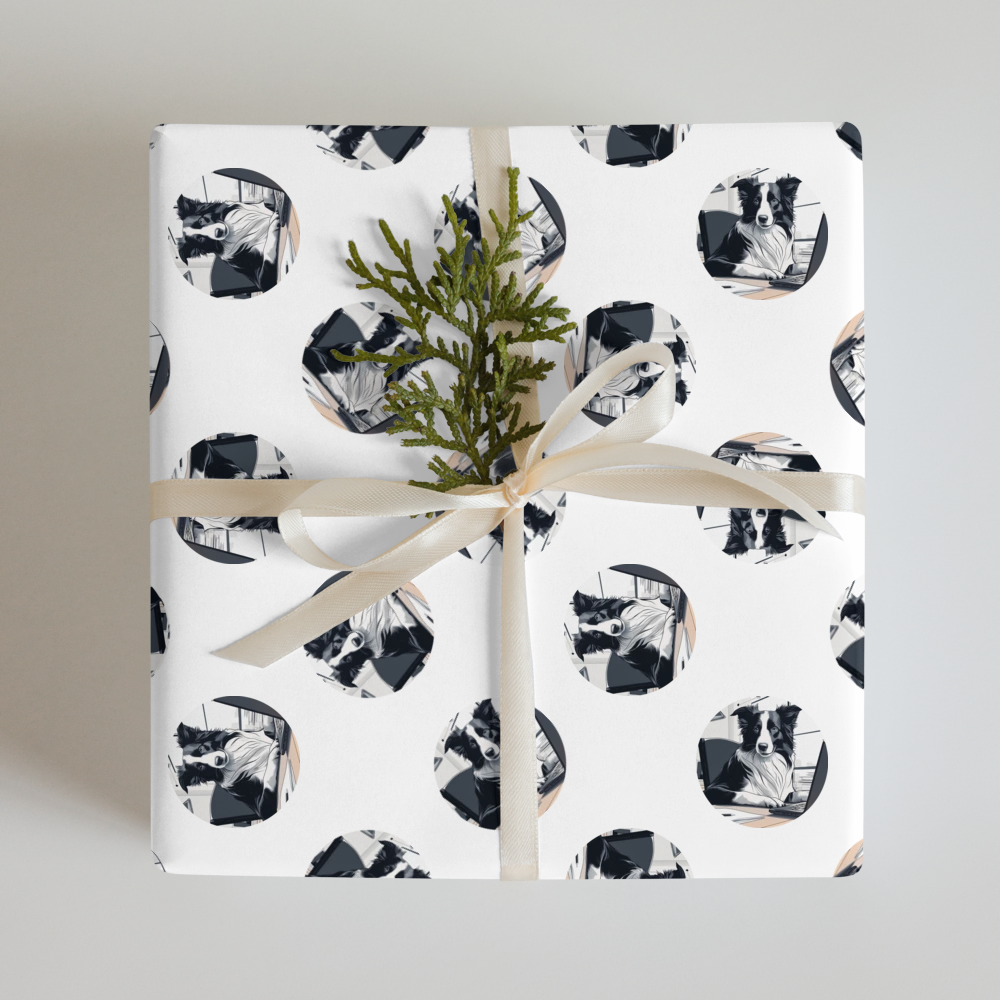 PugMug Custom Border Collie Wrapping Paper