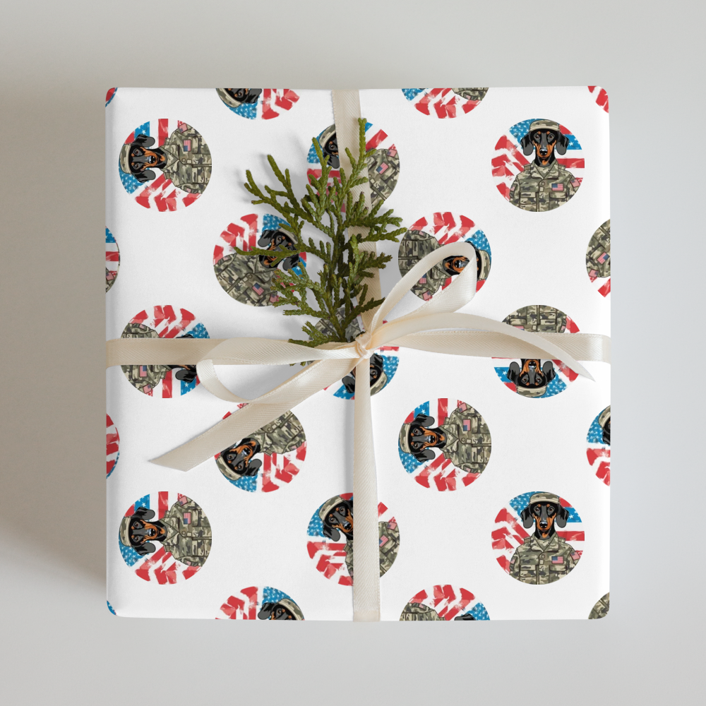 PugMug Custom Black Dachshund Wrapping Paper