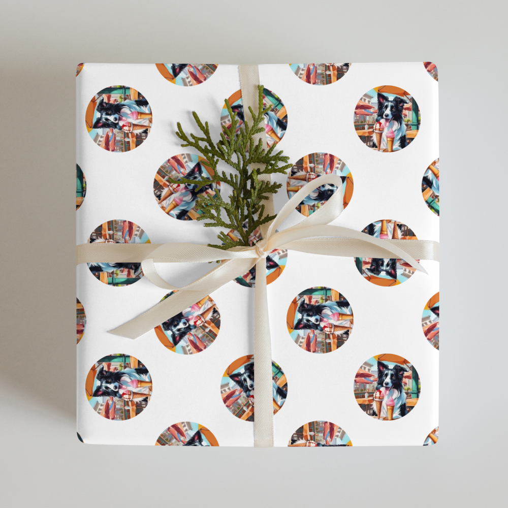 PugMug Custom Border Collie Wrapping Paper
