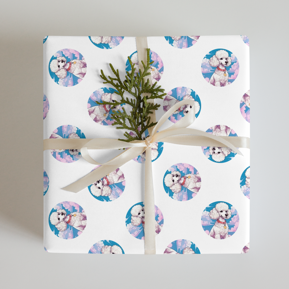 PugMug Custom White Poodle Wrapping Paper