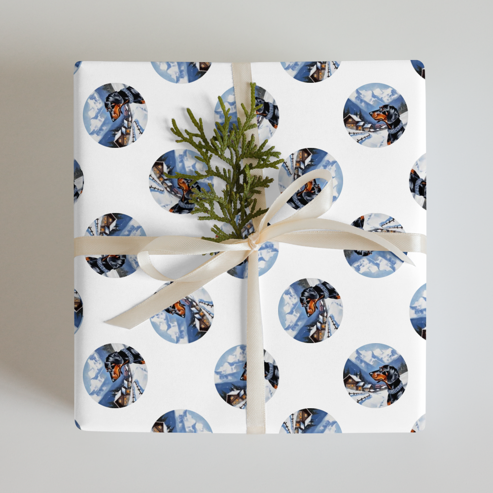 PugMug Custom Black Dachshund Wrapping Paper