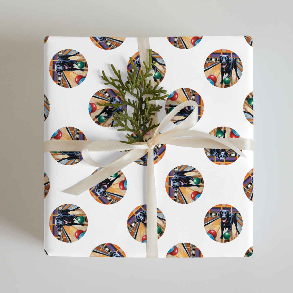 PugMug Custom Black Labrador Retriever Wrapping Paper
