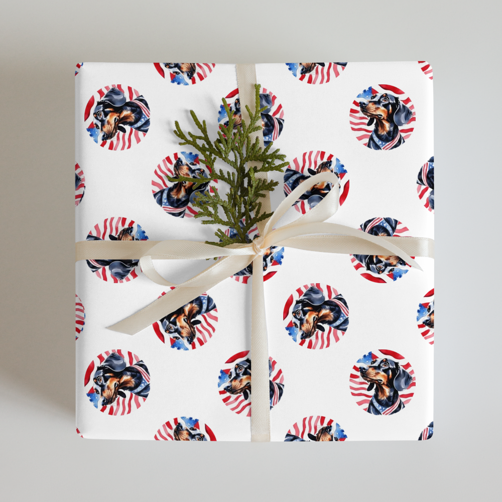 PugMug Custom Black Dachshund Wrapping Paper