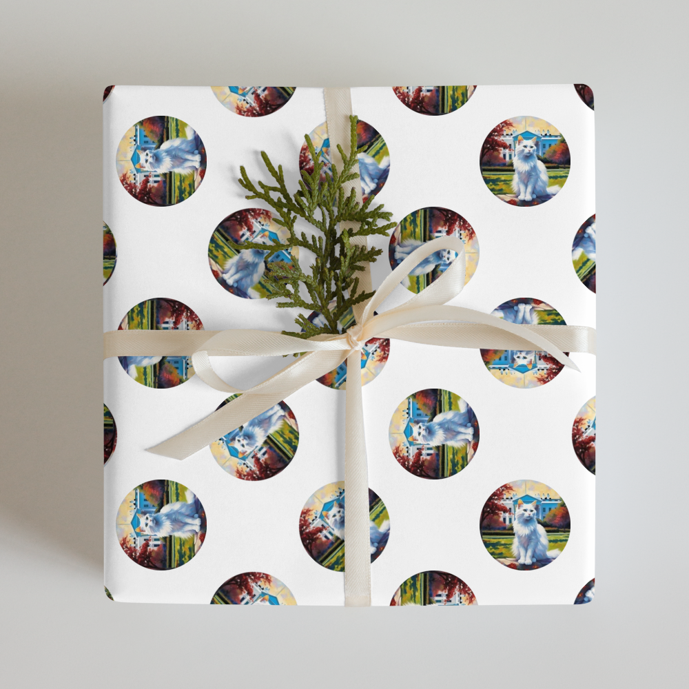 PugMug Custom White Companion Cat Wrapping Paper