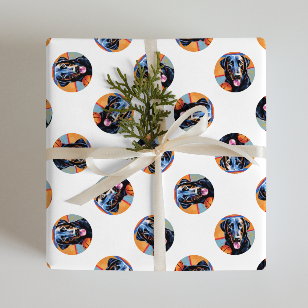 PugMug Custom Black Labrador Retriever Wrapping Paper