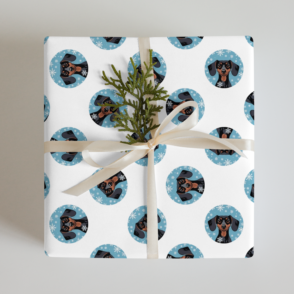 PugMug Custom Black Dachshund Wrapping Paper