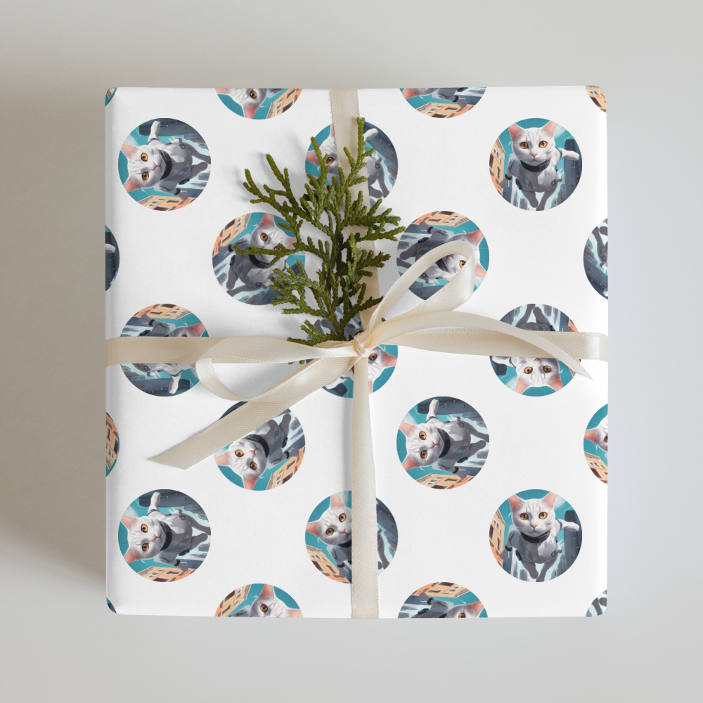 PugMug Custom White Companion Cat Wrapping Paper