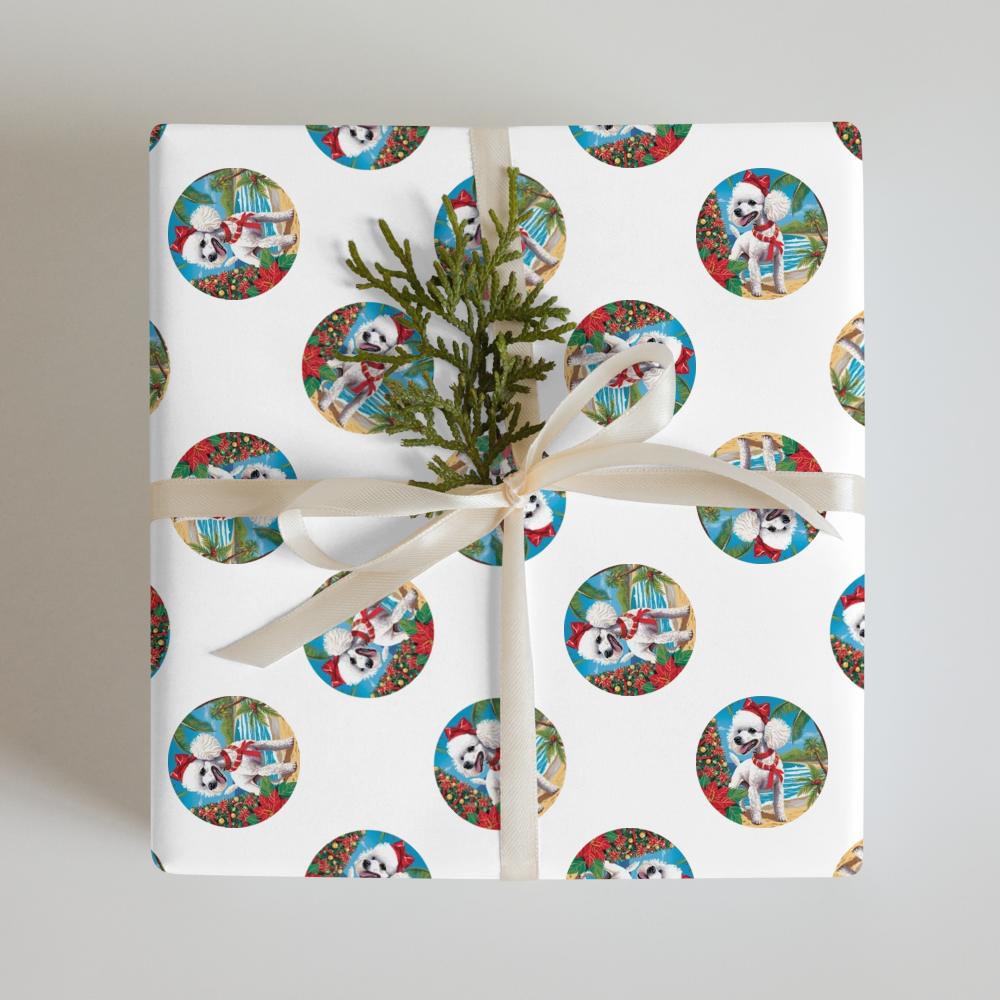 PugMug Custom White Poodle Wrapping Paper