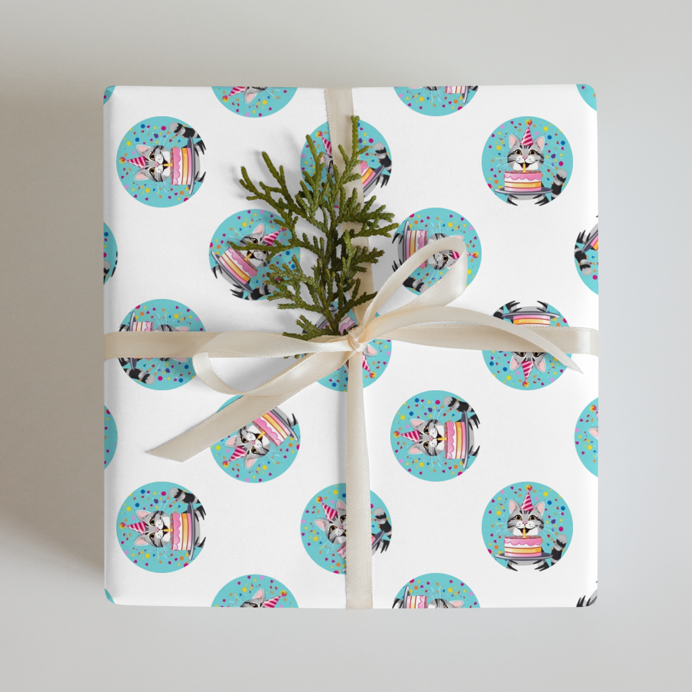 PugMug Custom Tabby American Shorthair Cat Wrapping Paper