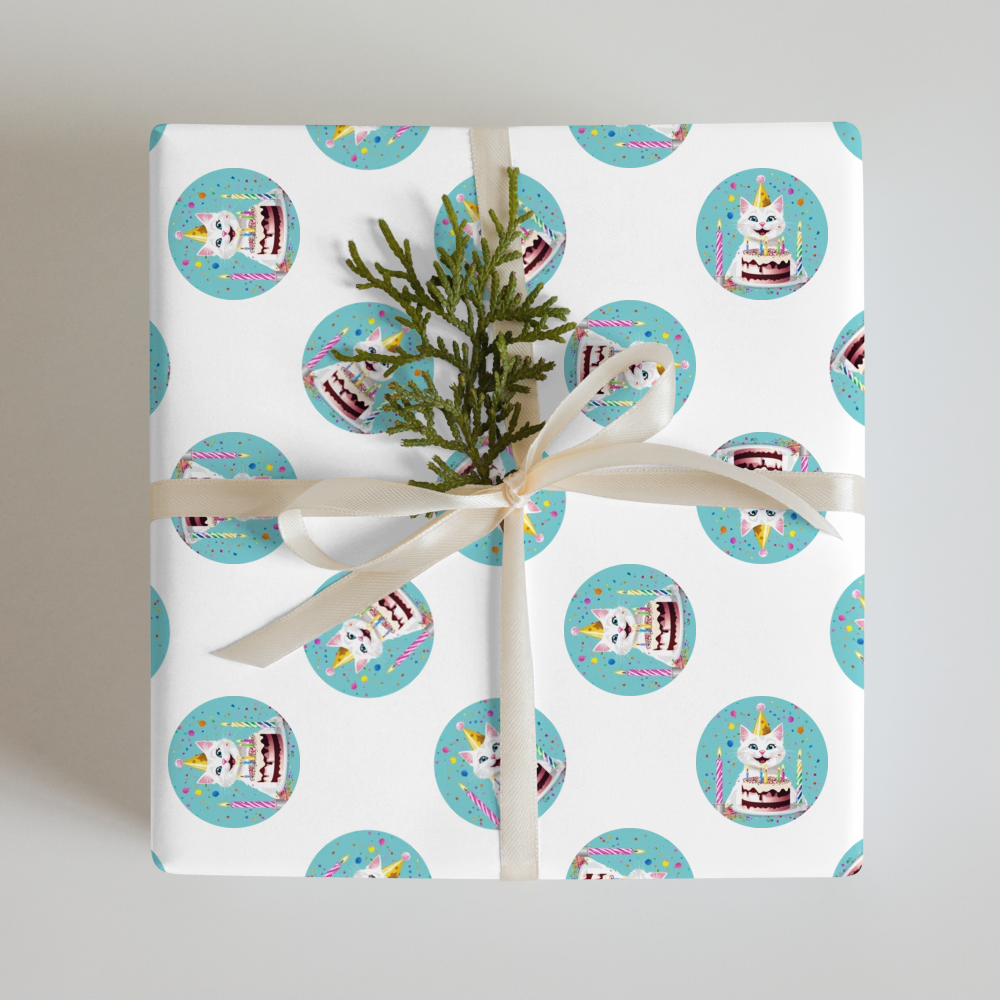 PugMug Custom White Companion Cat Wrapping Paper