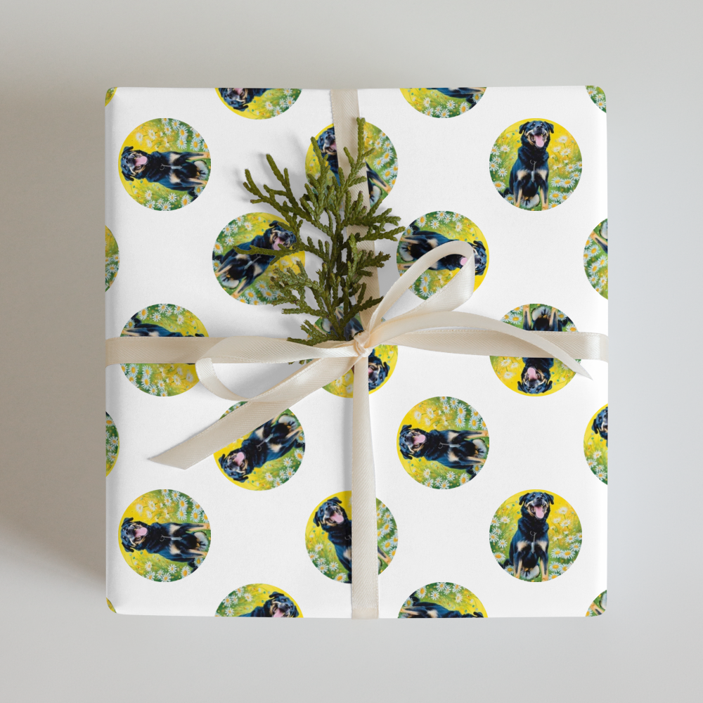 PugMug Custom Blue Wrapping Paper