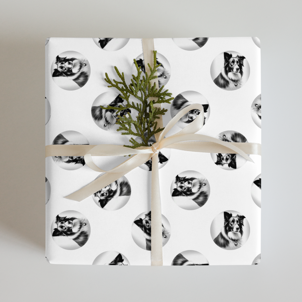 PugMug Custom Border Collie Wrapping Paper