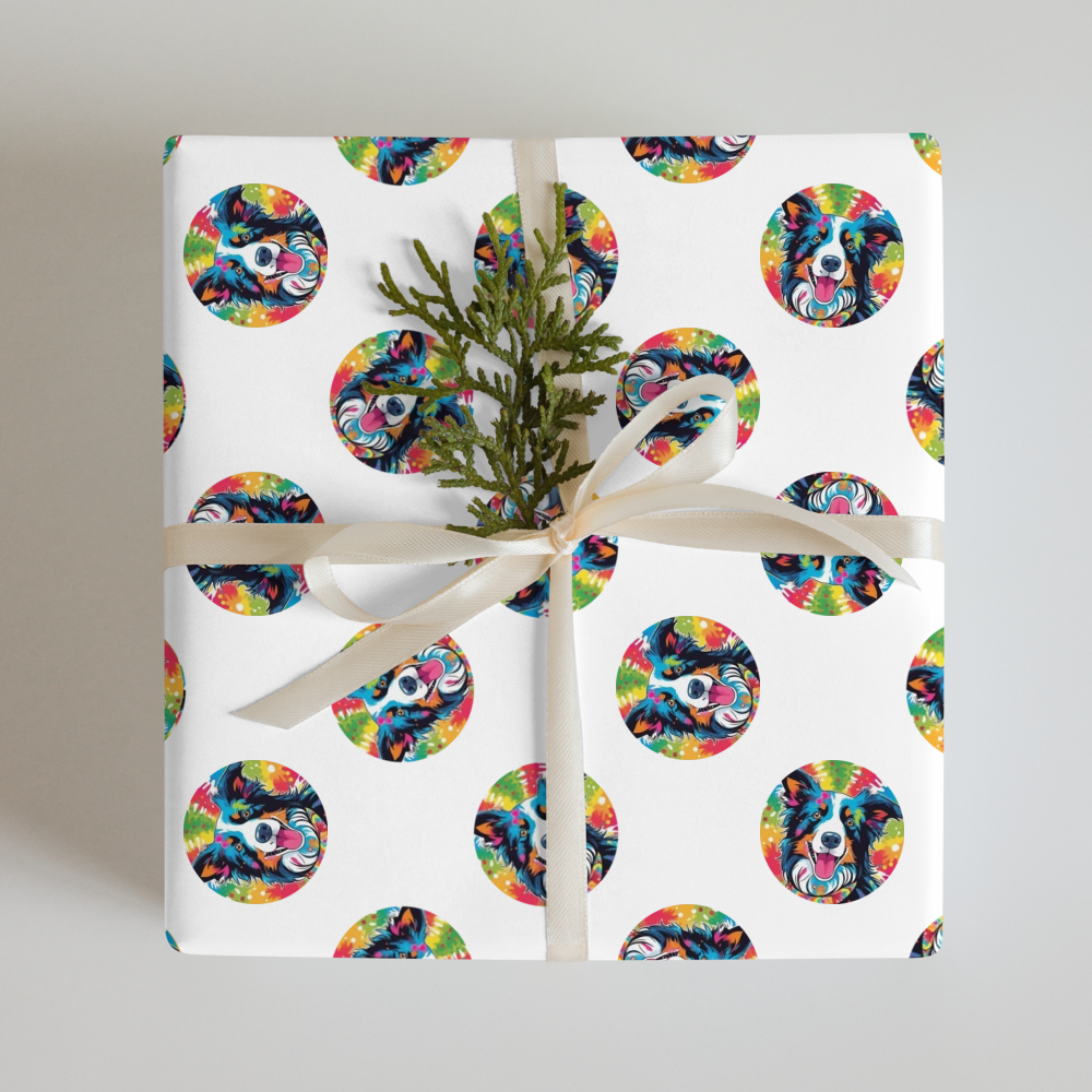 PugMug Custom Border Collie Wrapping Paper