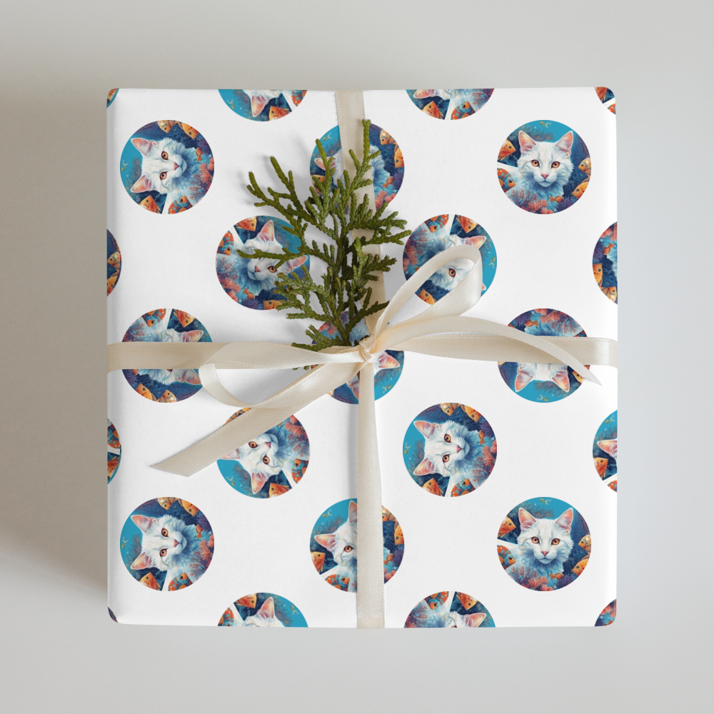 PugMug Custom White Companion Cat Wrapping Paper