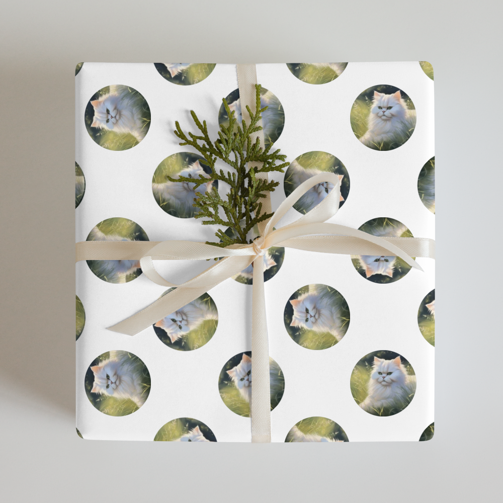 PugMug Custom White Persian Cat Wrapping Paper