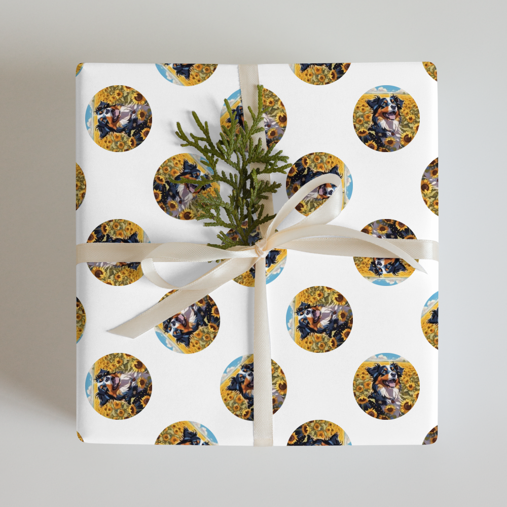 PugMug Custom Miniature American Shepherd Wrapping Paper