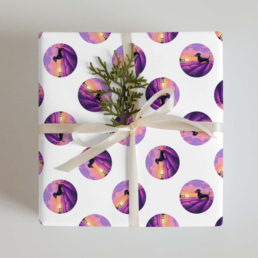 PugMug Custom Black Dachshund Wrapping Paper