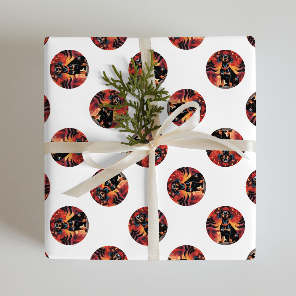 PugMug Custom Black Dachshund Wrapping Paper