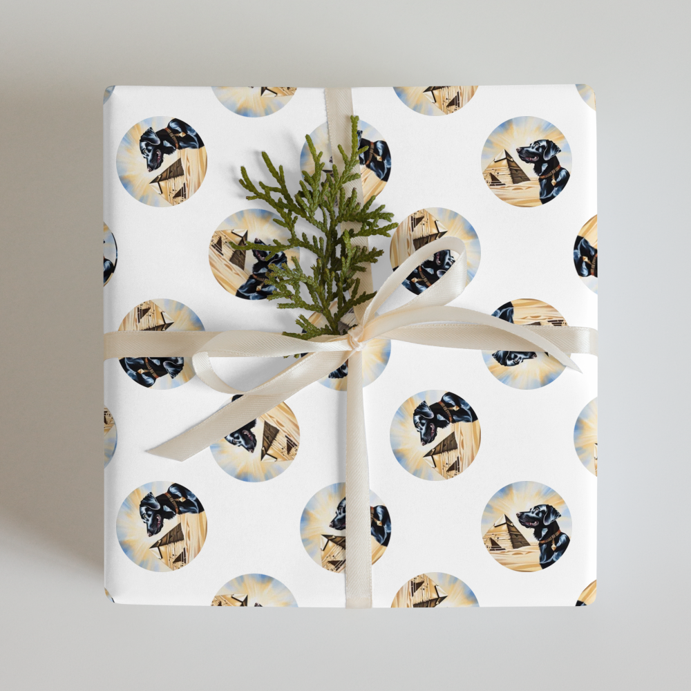 PugMug Custom Black Labrador Retriever Wrapping Paper