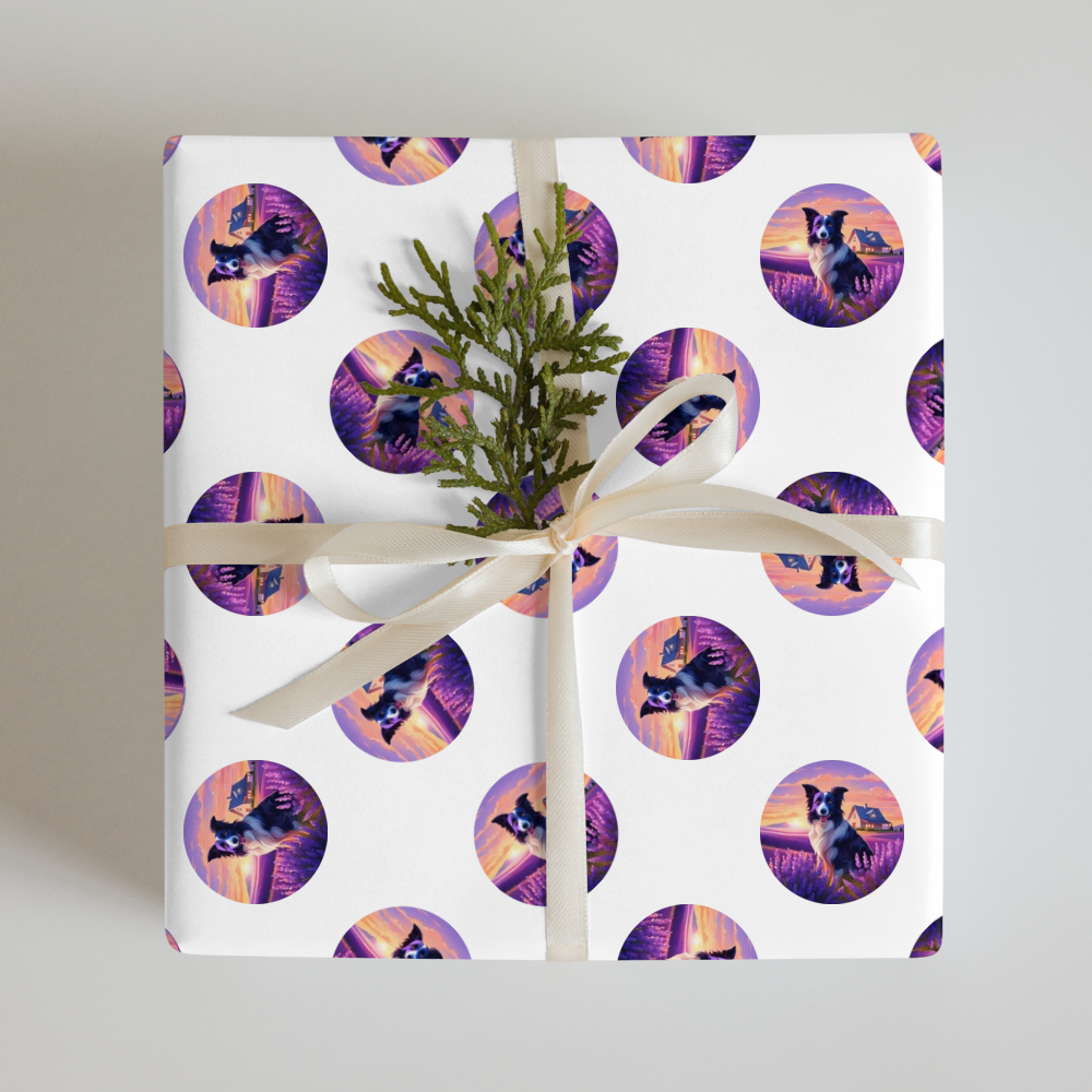 PugMug Custom Border Collie Wrapping Paper