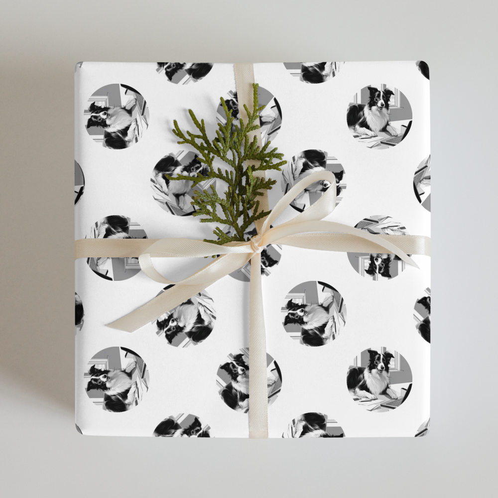 PugMug Custom Border Collie Wrapping Paper