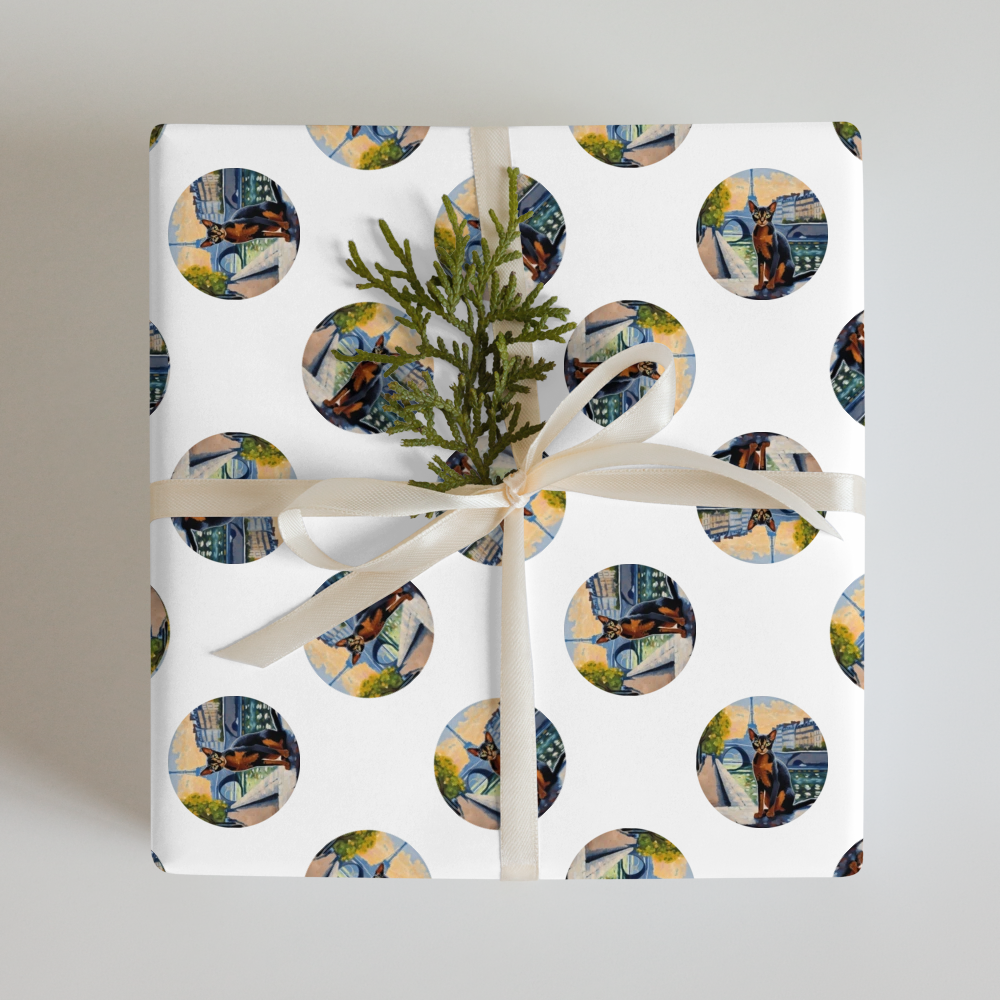 PugMug Custom Black Abyssinian Cat Wrapping Paper