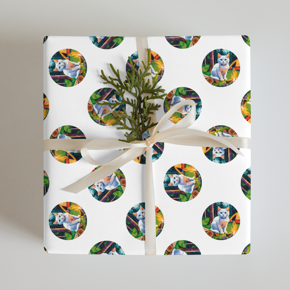 PugMug Custom White Companion Cat Wrapping Paper