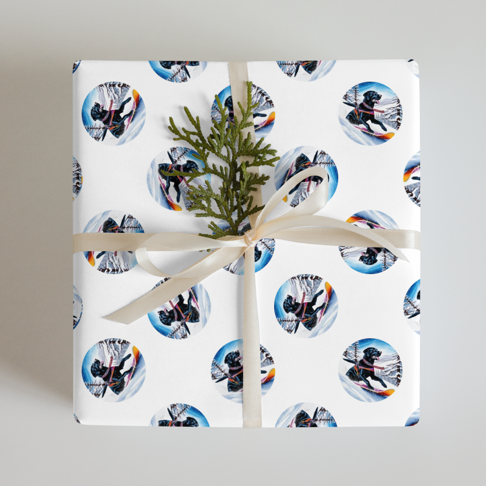 PugMug Custom Black Labrador Retriever Wrapping Paper