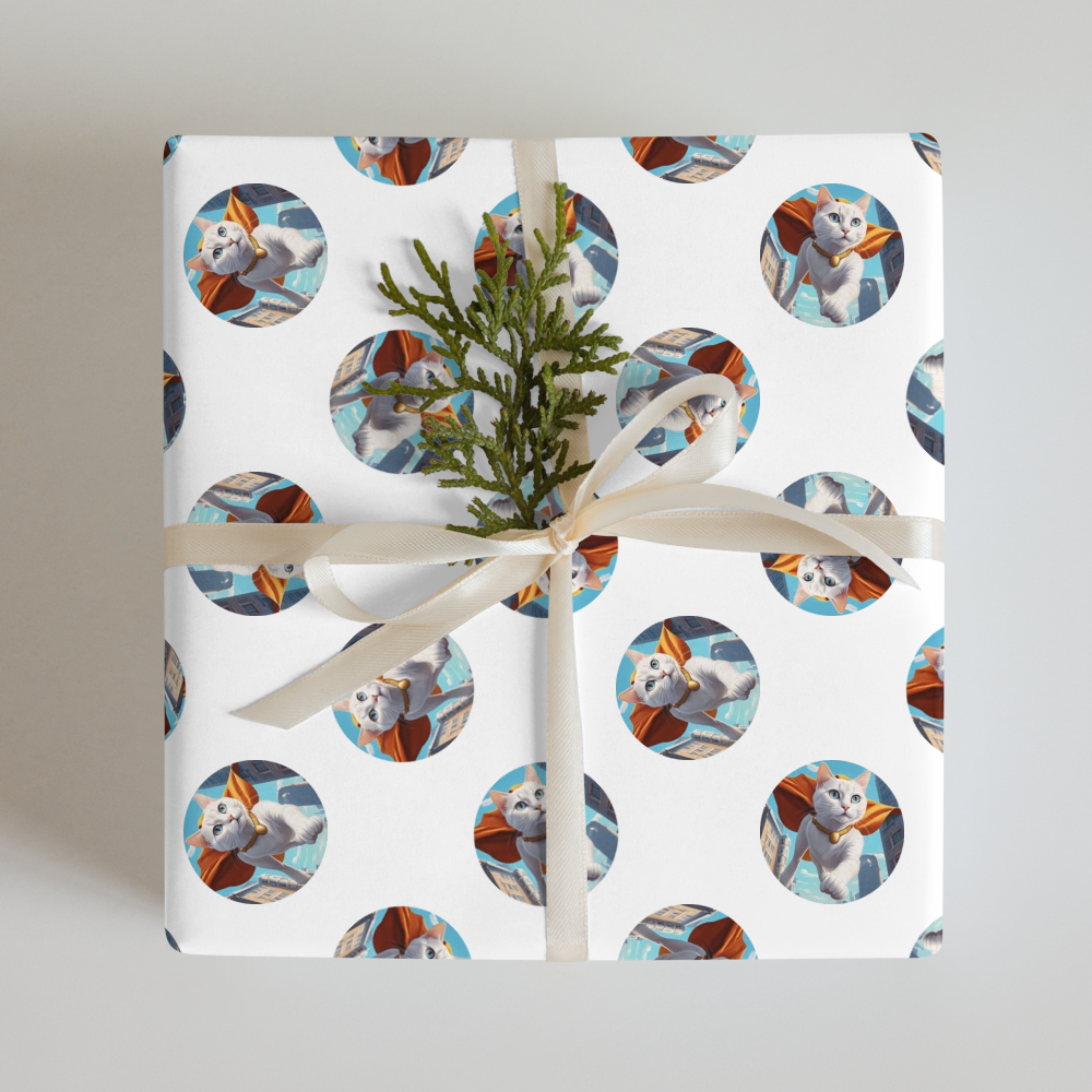 PugMug Custom White Companion Cat Wrapping Paper