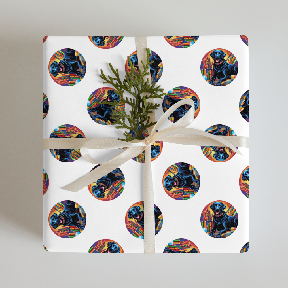 PugMug Custom Black Labrador Retriever Wrapping Paper