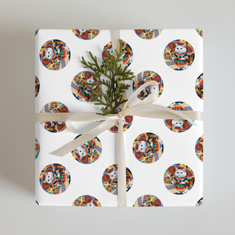 PugMug Custom White Companion Cat Wrapping Paper