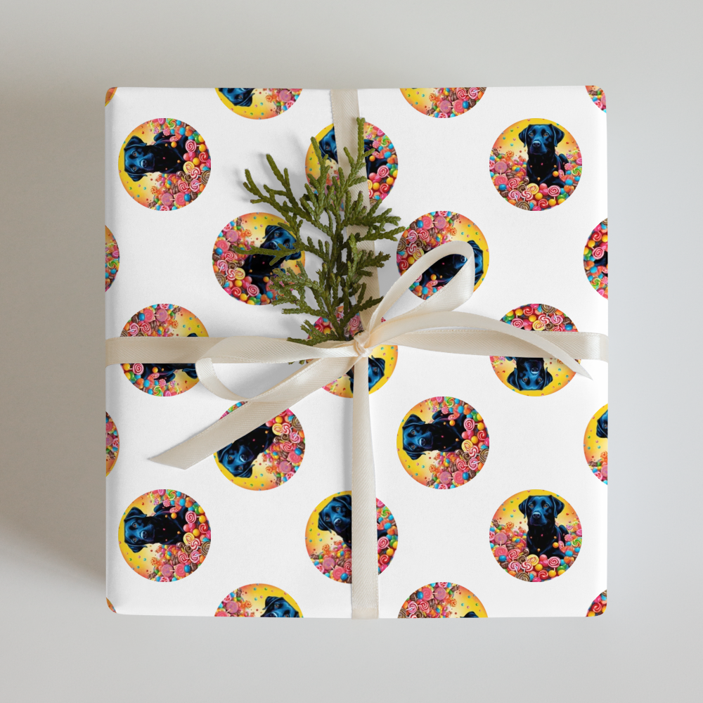 PugMug Custom Black Labrador Retriever Wrapping Paper