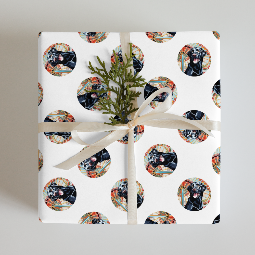 PugMug Custom Black Labrador Retriever Wrapping Paper