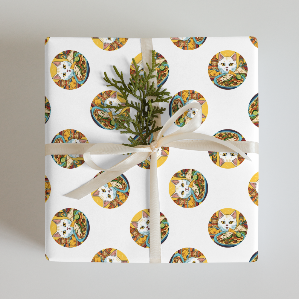 PugMug Custom White Companion Cat Wrapping Paper
