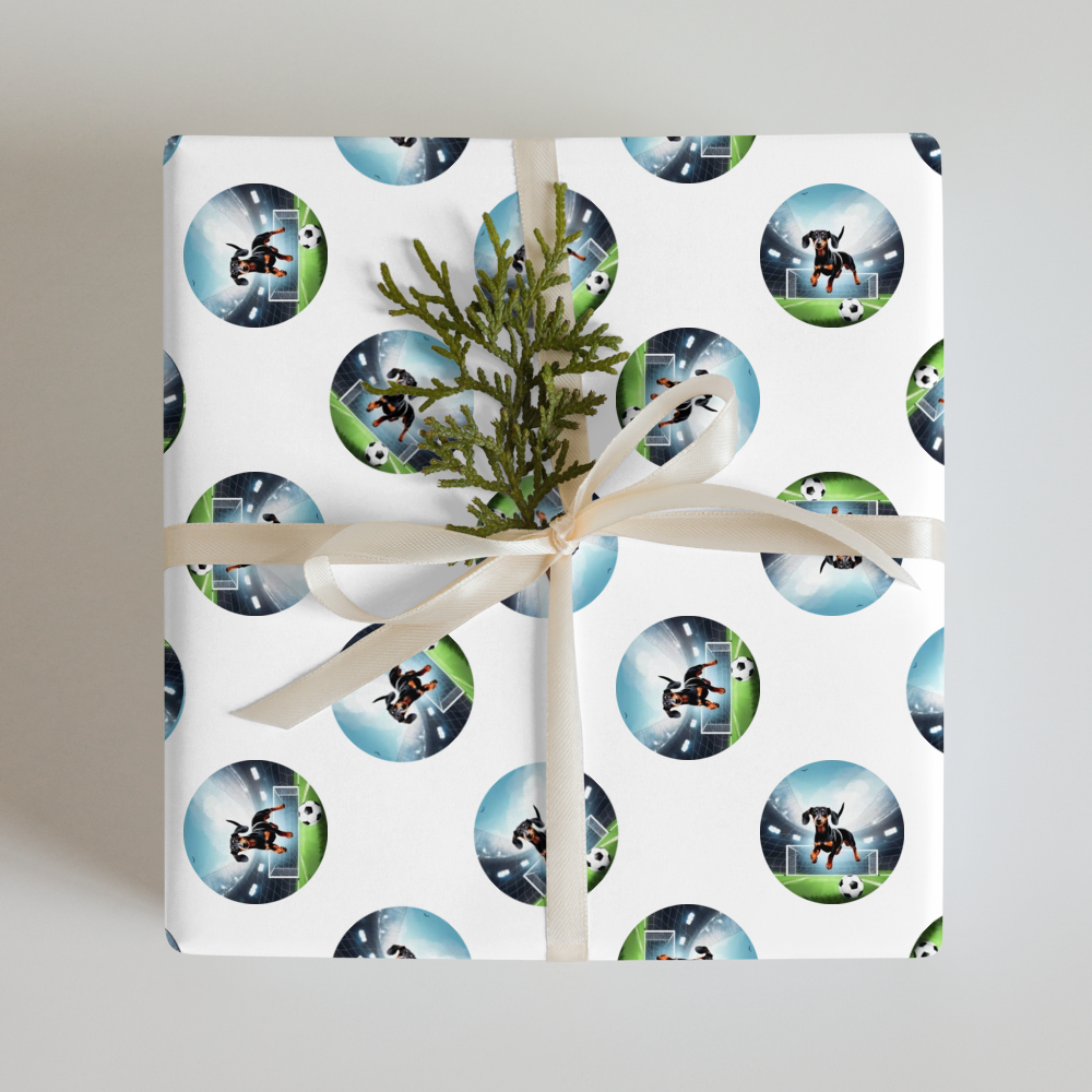 PugMug Custom Black Dachshund Wrapping Paper