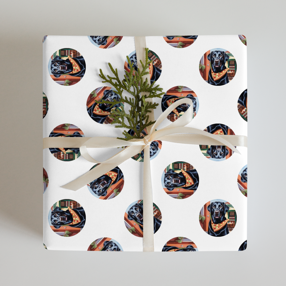 PugMug Custom Black Labrador Retriever Wrapping Paper