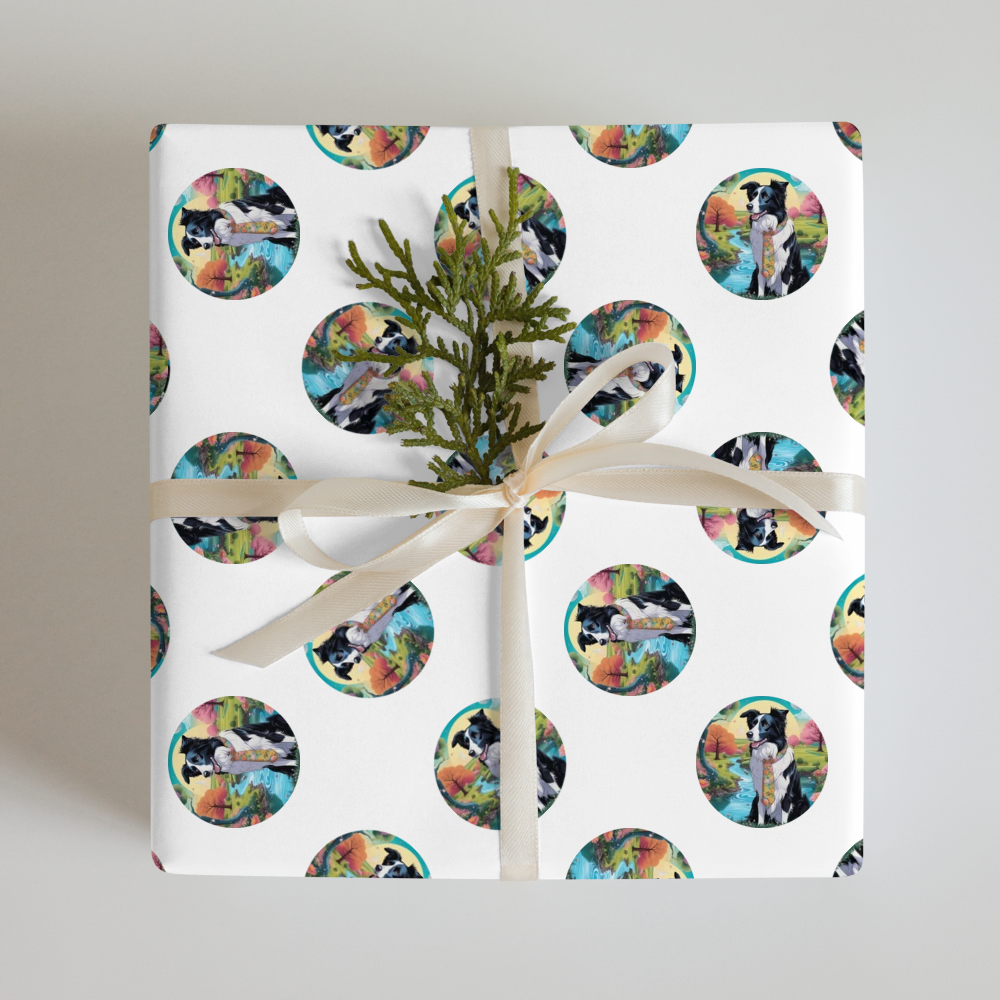 PugMug Custom Border Collie Wrapping Paper